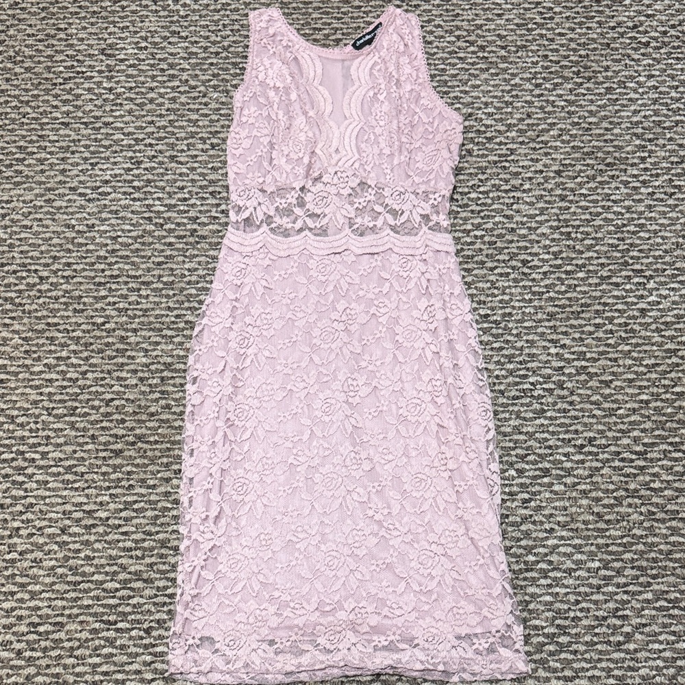 Charlotte Russe Blush Lace Midi Dress